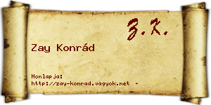 Zay Konrád névjegykártya